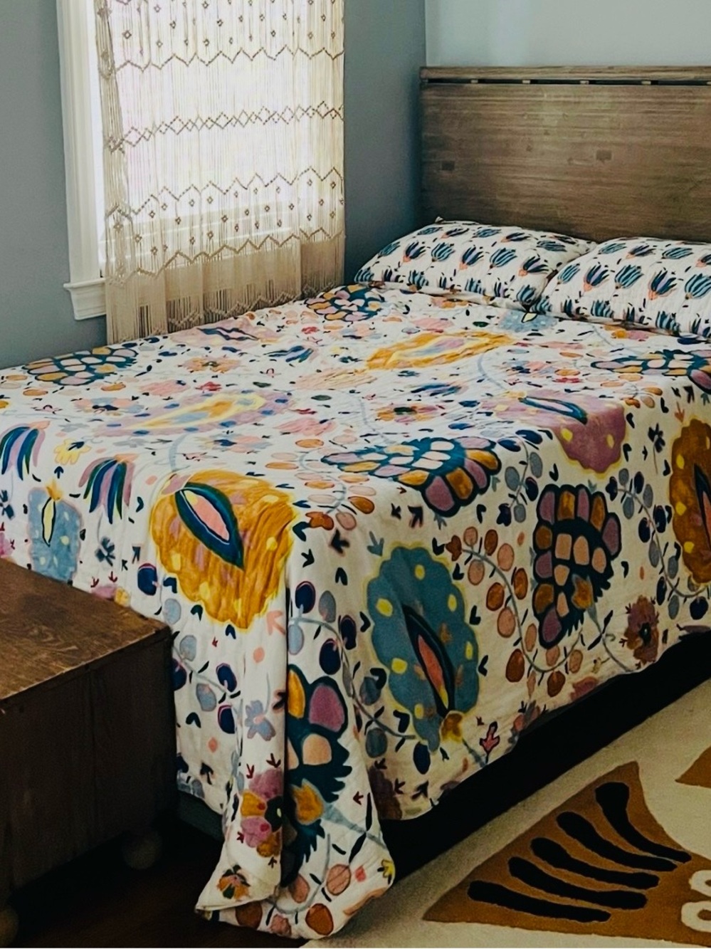 Anthropologie Gertrude Cotton Printed Quilt Full Size